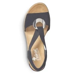 Rieker 624H6 Fanni - Black -Aetrex Online 624h6 fanni black womens sandals rieker 944166