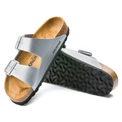 Birkenstock Narrow Arizona Birko Flor - Sliver -Aetrex Online arizona birko flor sliver unisex footwear birkenstock 261683