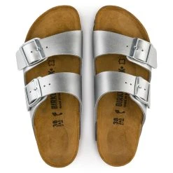 Birkenstock Narrow Arizona Birko Flor - Sliver -Aetrex Online arizona birko flor sliver unisex footwear birkenstock 490724