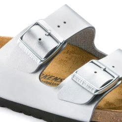 Birkenstock Narrow Arizona Birko Flor - Sliver -Aetrex Online arizona birko flor sliver unisex footwear birkenstock 802919