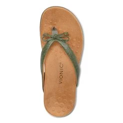 Vionic Bella Embossed - Army Green -Aetrex Online bella embossed army green womens sandals vionic 221769