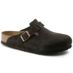 Birkenstock Regular Boston Soft Footbed - Mocha Suede