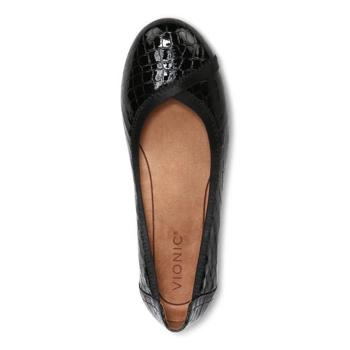 Caroll Ballet Flat - Black Croc Vionic Caroll Ballet Flat - Black Croc -Aetrex Online caroll ballet flat black croc womens closed toe vionic 272450