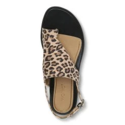 Vionic ELLA SANDAL - Toffee Leopard -Aetrex Online ella sandal toffee leopard womens sandals vionic 716306