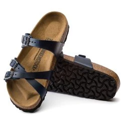 Birkenstock Franca Oiled Leather - Blue -Aetrex Online franca oiled leather blue unisex footwear birkenstock 980975