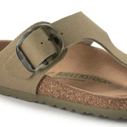 Birkenstock Regular Gizeh Vegan Big Buckle - Faded Khaki -Aetrex Online gizeh vegan big buckle faded khaki womens sandals birkenstock 257920