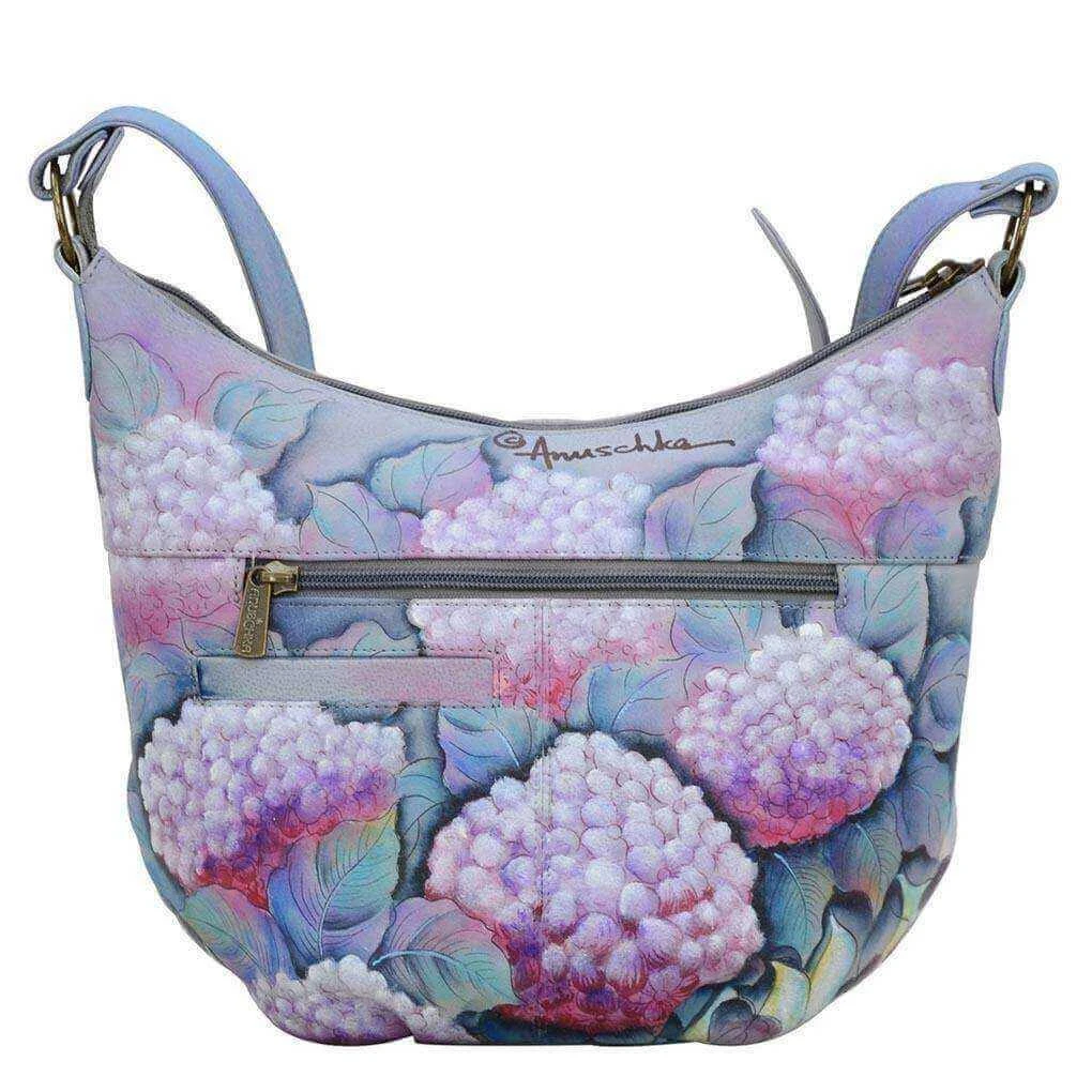 THE BASU GROUP, INC Hypnotic Hydrangeas Classic Ruched Hobo