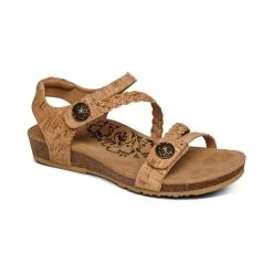 Aetrex Jillian Braided Quarter Strap - Cork