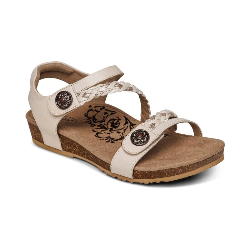Jillian Braided Quarter Strap - Ivory Aetrex Jillian Braided Quarter Strap - Ivory -Aetrex Online jillian braided quarter strap ivory womens sandals aetrex 902485