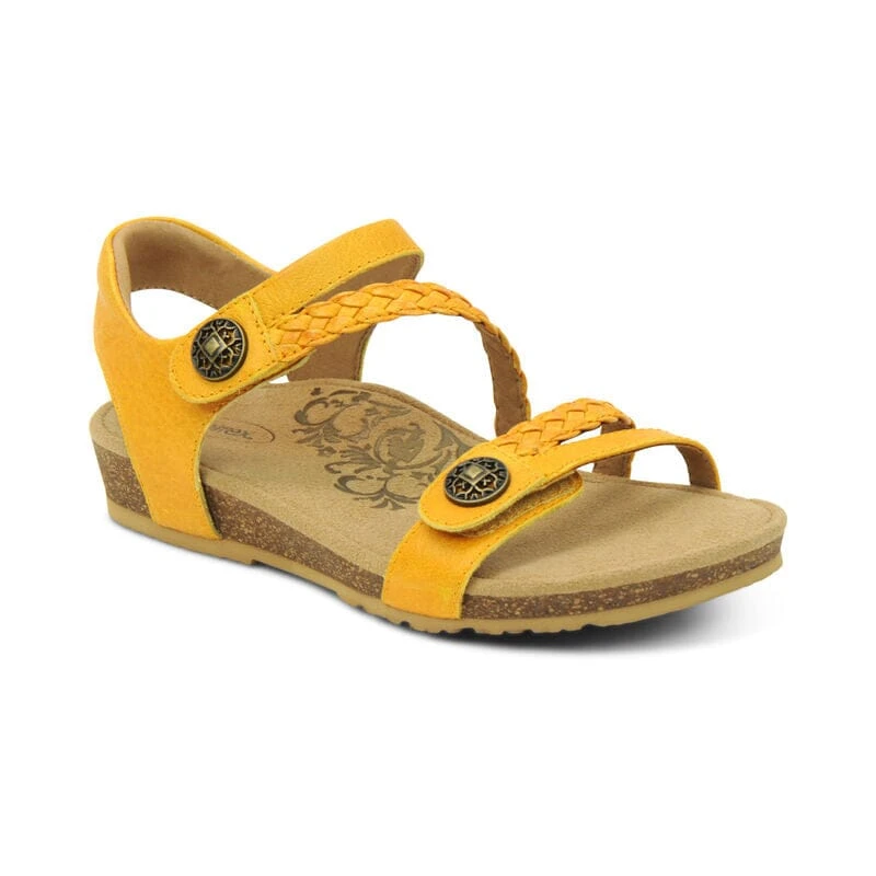 Jillian Braided Quarter Strap - Sunflower Aetrex Jillian Braided Quarter Strap - Sunflower -Aetrex Online jillian braided quarter strap sunflower womens sandals aetrex 825277