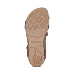 Aetrex Jillian Braided Quarter Strap - Walnut -Aetrex Online jillian braided quarter strap walnut womens sandals aetrex 150160