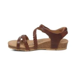Aetrex Jillian Braided Quarter Strap - Walnut -Aetrex Online jillian braided quarter strap walnut womens sandals aetrex 666811