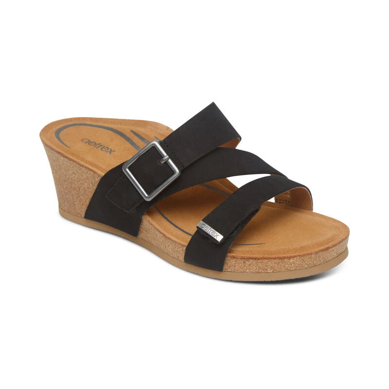 Kimmy Arch Support Wedge - Black Aetrex Kimmy Arch Support Wedge - Black -Aetrex Online kimmy arch support wedge black womens sandals aetrex 112412