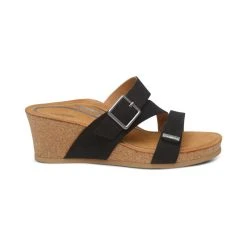 Aetrex Kimmy Arch Support Wedge - Black 4 Aetrex Kimmy Arch Support Wedge - Black -Aetrex Online kimmy arch support wedge black womens sandals aetrex 411578