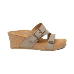 Aetrex Kimmy Arch Support Wedge - Taupe -Aetrex Online kimmy arch support wedge taupe womens sandals aetrex 248595