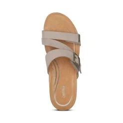 Aetrex Kimmy Arch Support Wedge - Taupe -Aetrex Online kimmy arch support wedge taupe womens sandals aetrex 349101