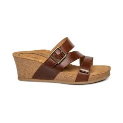 Aetrex Kimmy Arch Support Wedge - Walnut -Aetrex Online kimmy arch support wedge walnut womens sandals aetrex 197236