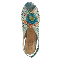 SPRING FOOTWEAR CORP L'ARTISTE ARAUTRE SLINGBACK SANDAL - Teal -Aetrex Online lartiste arautre slingback sandal teal womens sandals spring footwear corp 334702