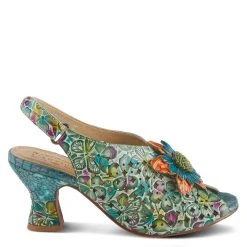 SPRING FOOTWEAR CORP L'ARTISTE ARAUTRE SLINGBACK SANDAL - Teal -Aetrex Online lartiste arautre slingback sandal teal womens sandals spring footwear corp 761965