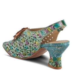 SPRING FOOTWEAR CORP L'ARTISTE ARAUTRE SLINGBACK SANDAL - Teal -Aetrex Online lartiste arautre slingback sandal teal womens sandals spring footwear corp 954311