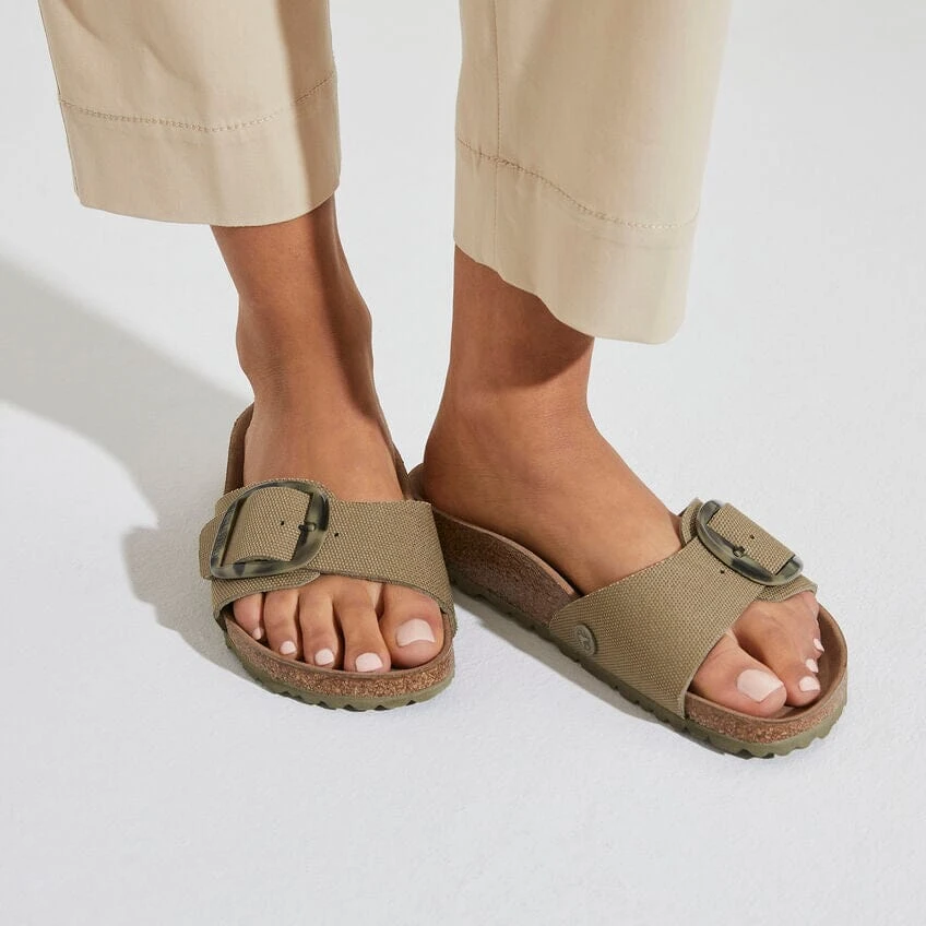 Birkenstock Narrow Madrid Vegan Big Buckle - Faded Khaki - Image 6