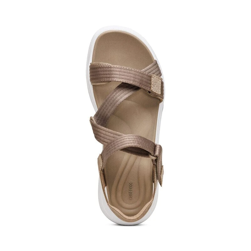 Aetrex Marz Adjustable Sport Sandal - Taupe - Image 5