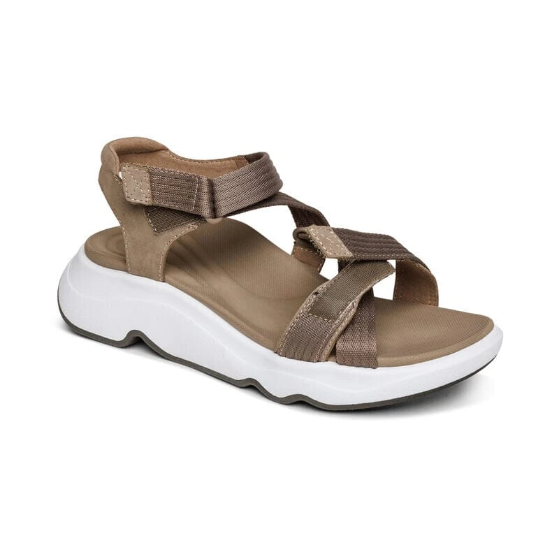 Aetrex Marz Adjustable Sport Sandal - Taupe - Image 2
