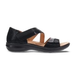 Revere Mauritius - Black Lizard -Aetrex Online mauritius black lizard womens sandals revere 215066