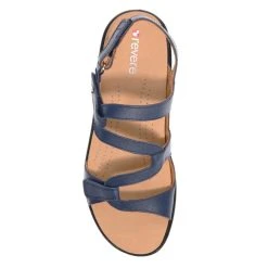 Revere MIAMI BACK STRAP SANDAL - Blue French -Aetrex Online miami back strap sandal blue french womens sandals revere 932534