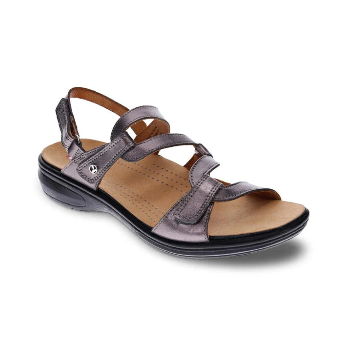MIAMI BACK STRAP SANDAL - Gunmetal Revere MIAMI BACK STRAP SANDAL - Gunmetal -Aetrex Online miami back strap sandal gunmetal womens sandals revere 746980