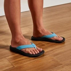 OluKai Ohana - Blue Mist Black -Aetrex Online ohana blue mist black womens sandals olukai 172637