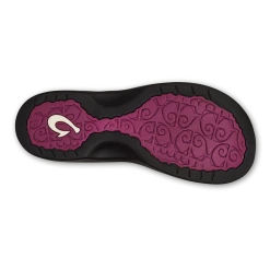 OluKai Ohana - Orchid Flower Black -Aetrex Online ohana orchid flower black womens sandals olukai 726466