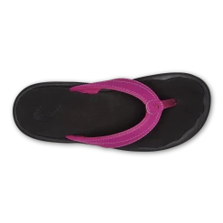 OluKai Ohana - Orchid Flower Black -Aetrex Online ohana orchid flower black womens sandals olukai 749191