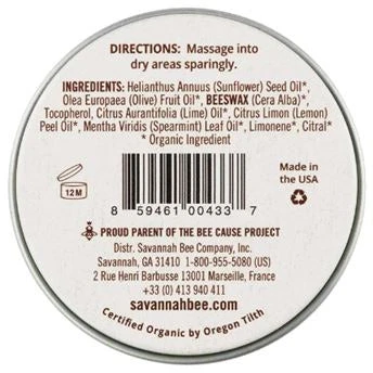 Original Spearmint Beeswax Salve Savannah Bee Company Original Spearmint Beeswax Salve -Aetrex Online original spearmint beeswax salve foot care savannah bee company 716727