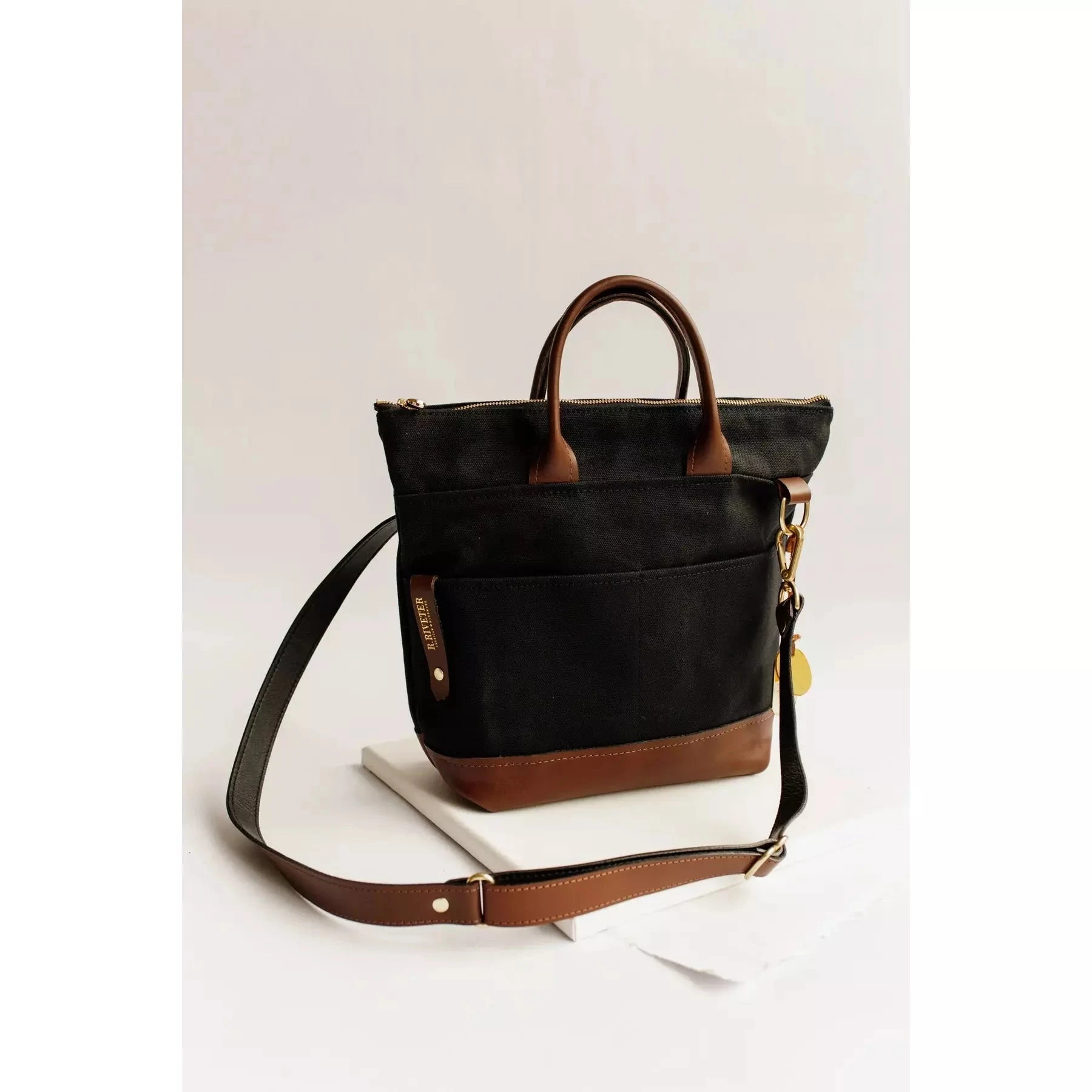 R.Riveter Otto Canvas/Leather - Black Brown