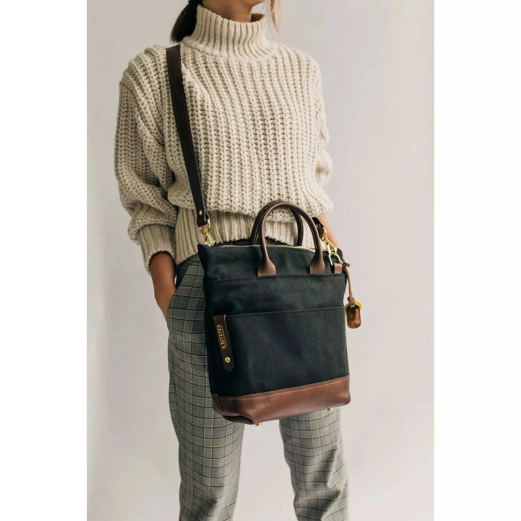 R.Riveter Otto Canvas/Leather - Black Brown - Image 5