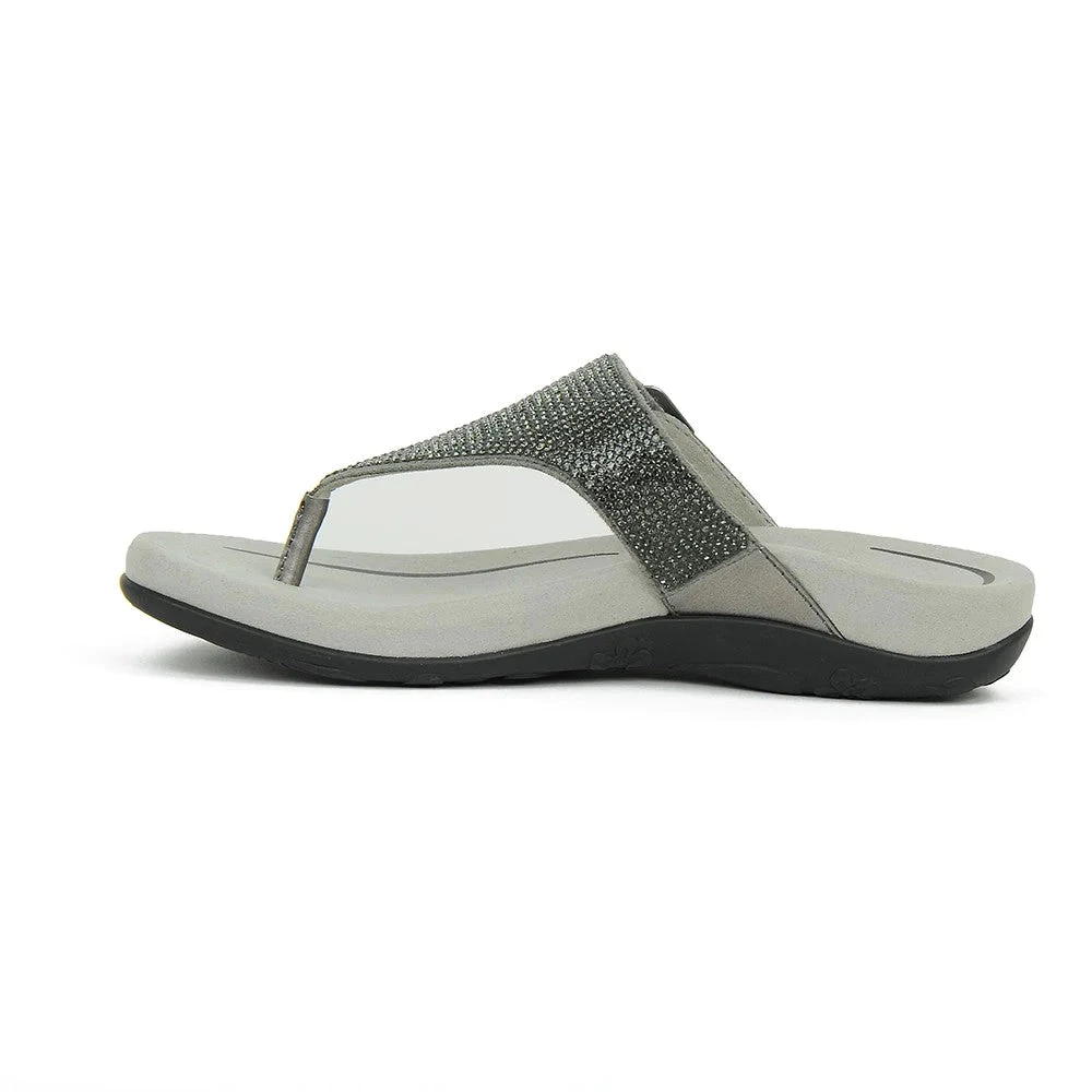 Rae Adjustable Thong Sandal - Gunmetal Aetrex Rae Adjustable Thong Sandal - Gunmetal -Aetrex Online rae adjustable thong sandal gunmetal womens sandals aetrex 669431