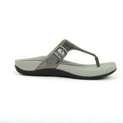 Aetrex Rae Adjustable Thong Sandal - Gunmetal 4 Aetrex Rae Adjustable Thong Sandal - Gunmetal -Aetrex Online rae adjustable thong sandal gunmetal womens sandals aetrex 742191