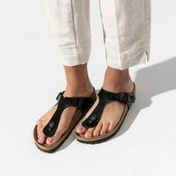 Birkenstock Regular Gizeh - Black Paten -Aetrex Online regular gizeh black paten womens sandals birkenstock 595564