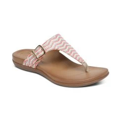 Aetrex Rita Adjustable Thong Sandal - Coral