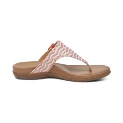 Aetrex Rita Adjustable Thong Sandal - Coral -Aetrex Online rita adjustable thong sandal coral womens sandals aetrex 683877