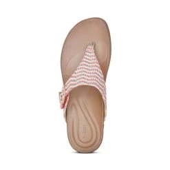 Aetrex Rita Adjustable Thong Sandal - Coral -Aetrex Online rita adjustable thong sandal coral womens sandals aetrex 808399