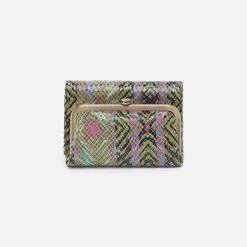 Hobo Robin Compact Wallet - Geo Diamond Print Leather