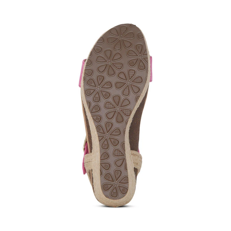 Sydney Quarter Strap Espadrille Wedge - Azalea Aetrex Sydney Quarter Strap Espadrille Wedge - Azalea -Aetrex Online sydney quarter strap espadrille wedge azalea womens sandals aetrex 298332