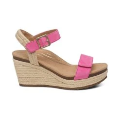 Aetrex Sydney Quarter Strap Espadrille Wedge - Azalea 5 Aetrex Sydney Quarter Strap Espadrille Wedge - Azalea -Aetrex Online sydney quarter strap espadrille wedge azalea womens sandals aetrex 464023