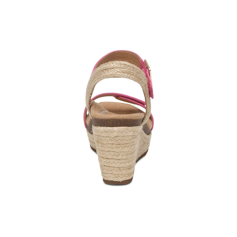 Sydney Quarter Strap Espadrille Wedge - Azalea Aetrex Sydney Quarter Strap Espadrille Wedge - Azalea -Aetrex Online sydney quarter strap espadrille wedge azalea womens sandals aetrex 800625