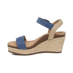 Aetrex Sydney Quarter Strap Espadrille Wedge - Blue 4 Aetrex Sydney Quarter Strap Espadrille Wedge - Blue -Aetrex Online sydney quarter strap espadrille wedge blue womens sandals aetrex 194191