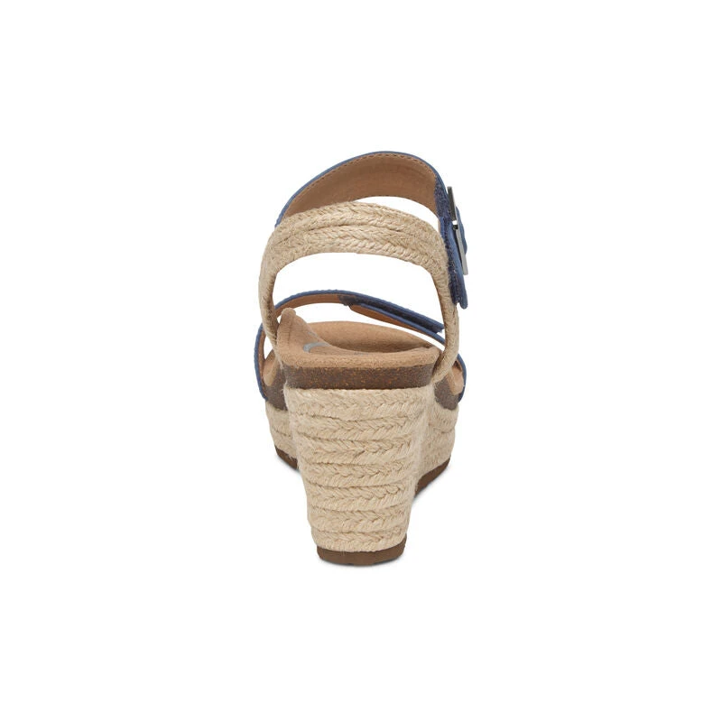 Sydney Quarter Strap Espadrille Wedge - Blue Aetrex Sydney Quarter Strap Espadrille Wedge - Blue -Aetrex Online sydney quarter strap espadrille wedge blue womens sandals aetrex 295266