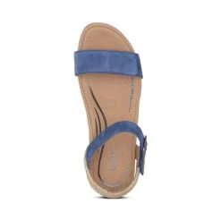Aetrex Sydney Quarter Strap Espadrille Wedge - Blue 6 Aetrex Sydney Quarter Strap Espadrille Wedge - Blue -Aetrex Online sydney quarter strap espadrille wedge blue womens sandals aetrex 333210