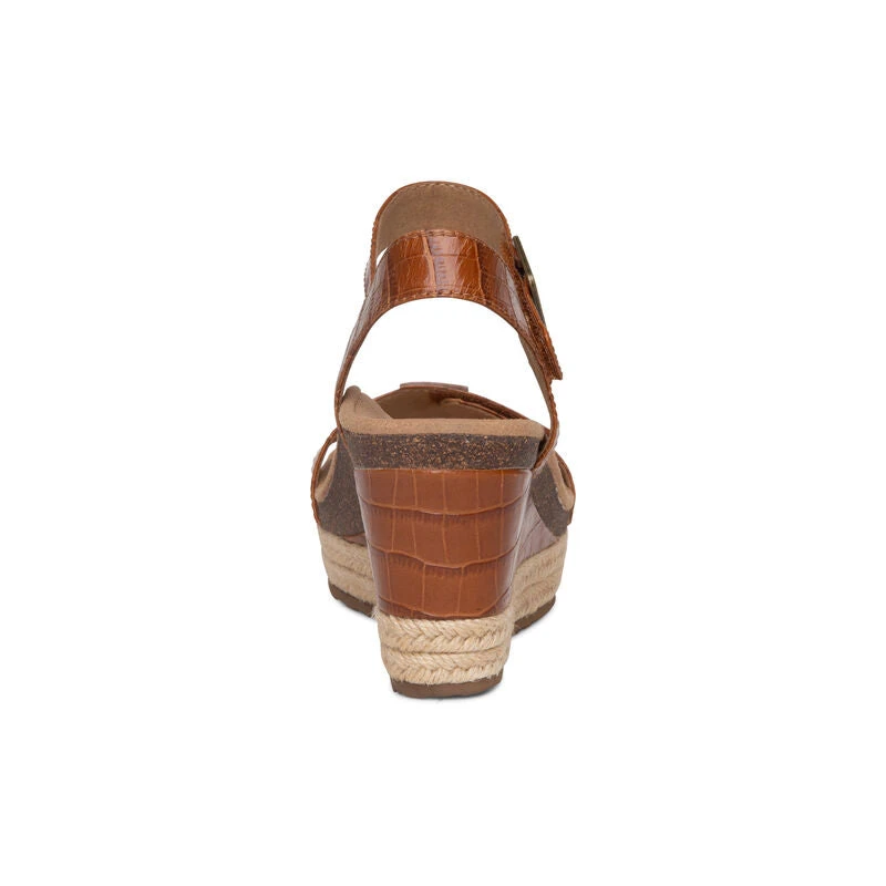 Aetrex Sydney Quarter Strap Espadrille Wedge - Cognac - Image 6